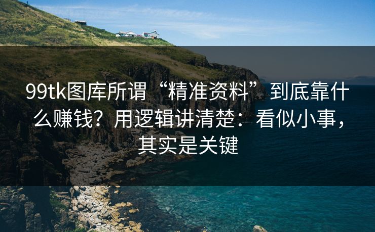 99tk图库所谓“精准资料”到底靠什么赚钱？用逻辑讲清楚：看似小事，其实是关键