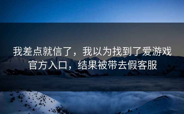 我差点就信了，我以为找到了爱游戏官方入口，结果被带去假客服