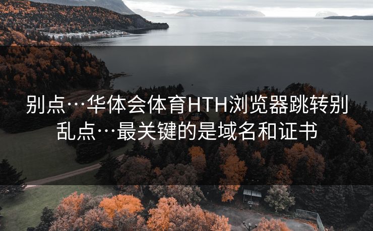 别点…华体会体育HTH浏览器跳转别乱点…最关键的是域名和证书