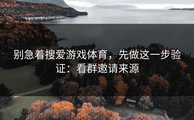 别急着搜爱游戏体育,先做这一步验证:看群邀请来源 别急着搜爱游戏体育,先做这一步验证:看群邀请来源