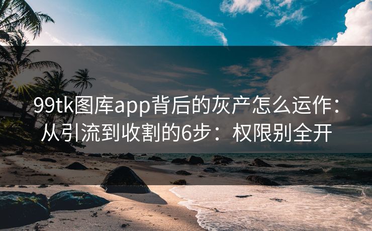 99tk图库app背后的灰产怎么运作：从引流到收割的6步：权限别全开